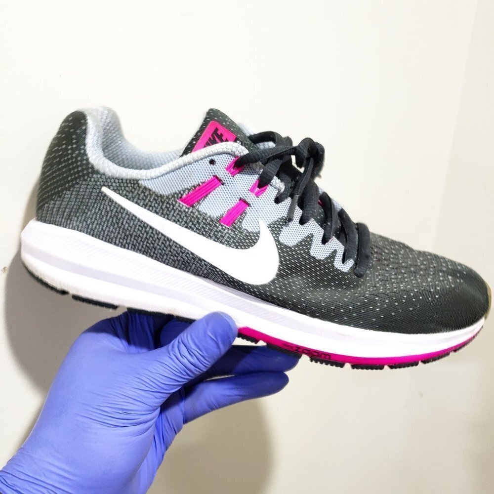Nike Grey, Pink & White Sneakers – Size 8.5, Minor Tear, Good Condition